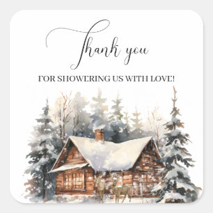 Baby It's Cold Outside Winter Sneeuw Dank Je Vierkante Sticker