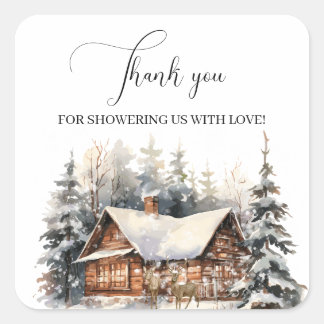 Baby It's Cold Outside Winter Sneeuw Dank Je Vierkante Sticker