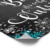 Baby it's Cold Outside Winter Sneeuwvlok Tafelkaar Poster (Hoek)