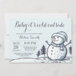 Baby its Cold Outside Winter Snowman Baby shower Kaart