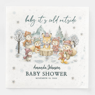 Baby It's Cold Outside Winter Woodland Baby Shower Servet