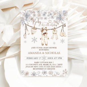 Baby It's Cold Outside Winterkleren Baby Shower Kaart