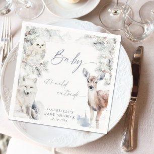 Baby It's Cold Outside Woodland Baby Shower Servet