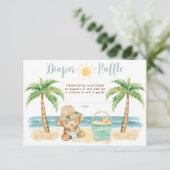 Baby It's Warm Outside Beach Baby Diaper Raffle Informatiekaartje (Staand voorkant)