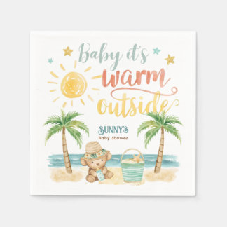 Baby It's Warm Outside Beach Baby Shower Servet