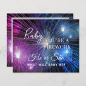 Baby je bent een vuurwerk blauw roze sekse openbar (Voorkant / Achterkant)