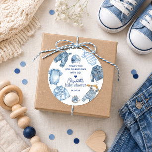 Baby Jean Baby Denim Thema Baby Shower Stickers