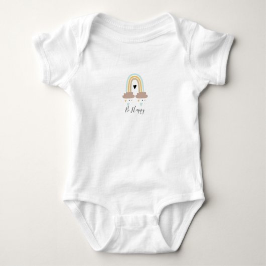 Baby Jersey Babyhemd - Regenboog en Harten Bijbel Romper (Voorkant)