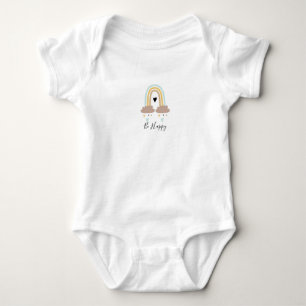 Baby Jersey Bodysuit - regenboog en harten Bib