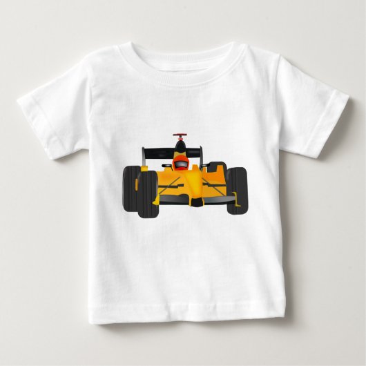 Baby jersey met raceauto op voorkant. (Voorkant)
