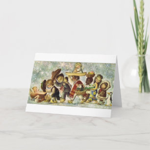 Baby Jesus & Children vintage kerst 1964 Feestdagen Kaart