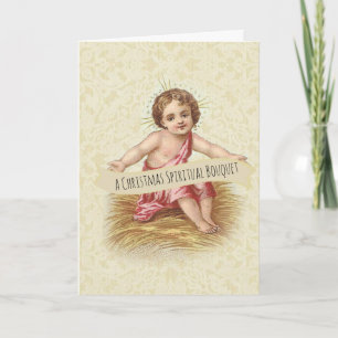 Baby Jesus Christmas Spiritual Bouquet Prayers Kaart