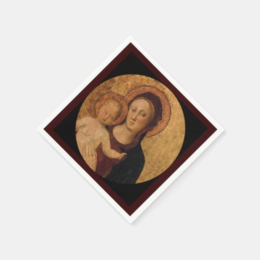 Baby Jesus en Mary under and Arch Servetten (Hoek)