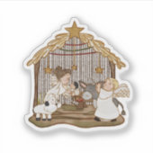 Baby Jesus Geboorte Sticker (Voorkant)