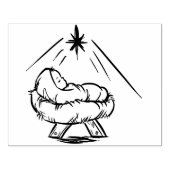 Baby Jesus in een kribbe patroon kunststempel Rubberstempel (Afrduk)