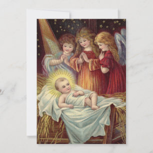  Baby Jesus in Manger Kerst Kaart