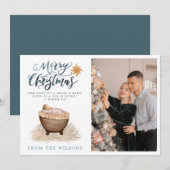 Baby Jesus in the Manger Nativité Carte de vacance (Devant / Derrière)