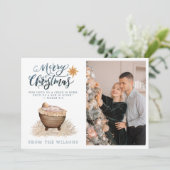 Baby Jesus in the Manger Nativité Carte de vacance (Debout devant)