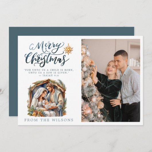 Baby Jesus in the Manger Nativité Carte de vacance (Devant / Derrière)