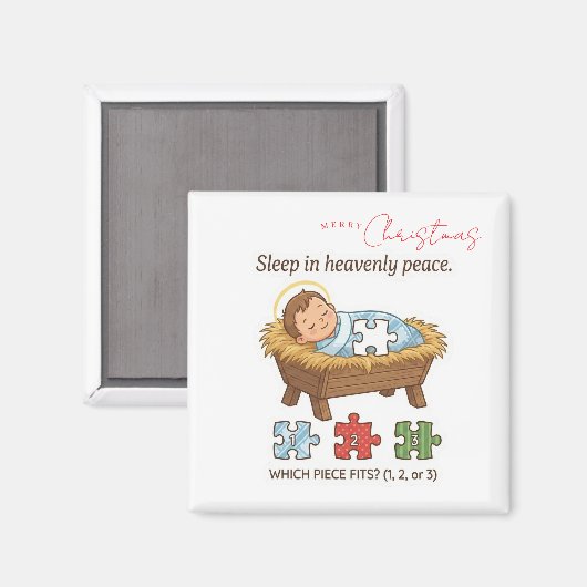 Baby Jesus Jigsaw Puzzle Pattern Game Magnet Magneet (Voorkant / Achterkant)