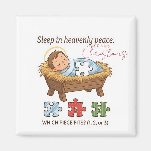 Baby Jesus Jigsaw Puzzle Pattern Game Magnet Magneet (Voorkant)