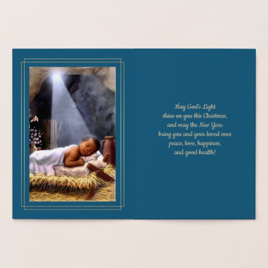 Baby Jesus Luxury Véritable Foil Cartes de Noël (Intérieur)