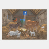 Baby Jesus Manger Heilige Kerstnacht Inpakpapier Vel (Voorkant 3)