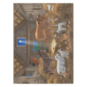 Baby Jesus Manger Heilige Kerstnacht Tafelkleed (Voorkant)