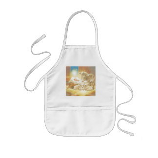 Baby Jesus Natitivity met Lambs en Donkey Kinder Schort