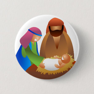 Baby Jesus Ronde Button 5,7 Cm