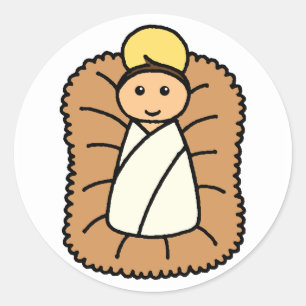 Baby Jesus Ronde Sticker