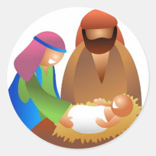 Baby Jesus Ronde Sticker