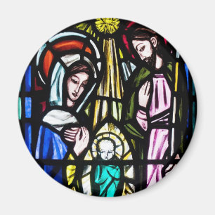 Baby Jezus Glas in lood uit de St. Michael-kerk Magneet