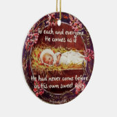 Baby Jezus in de kribbe rond het Ornament (Rechts)