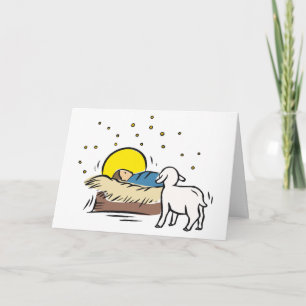 Baby Jezus in de Manger Feestdagen Kaart