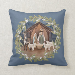 Baby Jezus in de Manger Nativiteit Kussen