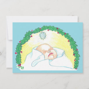 Baby Jezus omkranst Feestdagenkaart