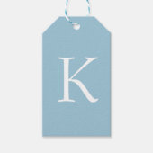 Baby Jongen Aankondiging Gift Monogram Cadeaulabel (Voorkant)