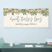 Baby jongen douche citrus sinaasappel botanisch ge spandoek (Beurs)