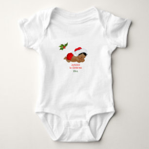 Baby jongen eerste kerst rode kerstman hoed baby b romper