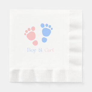 Baby Jongen en Meisje Voetafdrukken Tweeling Baby Servet