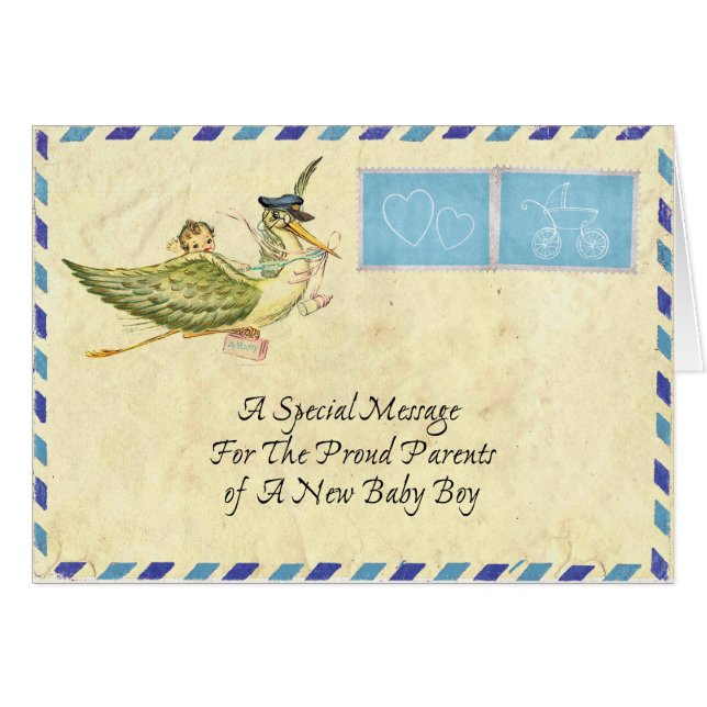 Baby jongen kaart (Voorkant Horizontaal)