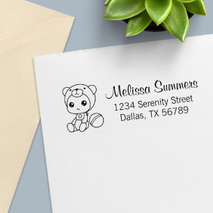 Baby Jongen Meisje Beer Overall Adres 2 Zelfinktende Stempel