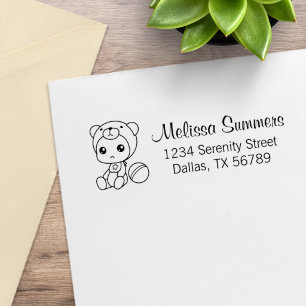 Baby Jongen Meisje Beer Overall Adres 3 Rubberstempel