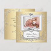 Baby Jongen Meisje Goud Crème Doop Doop Kruis Kaart (Voorkant / Achterkant)