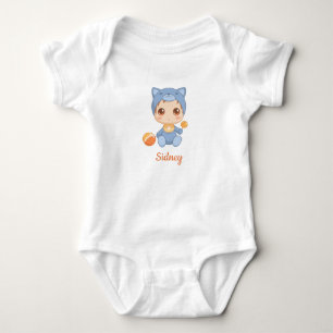 Baby Jongen Meisje Kat Aangepaste Naam Romper