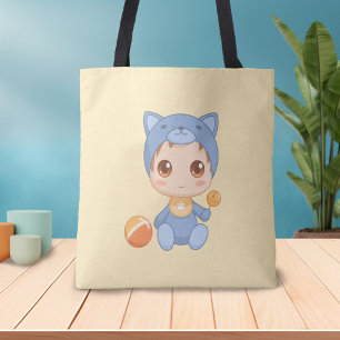 Baby Jongen Meisje Kat Jumpsuit op Geel Draagtas