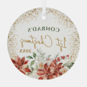 Baby Jongen Meisje Milestone Eerste 1e Kerstboom Glas Ornament (Achterkant)