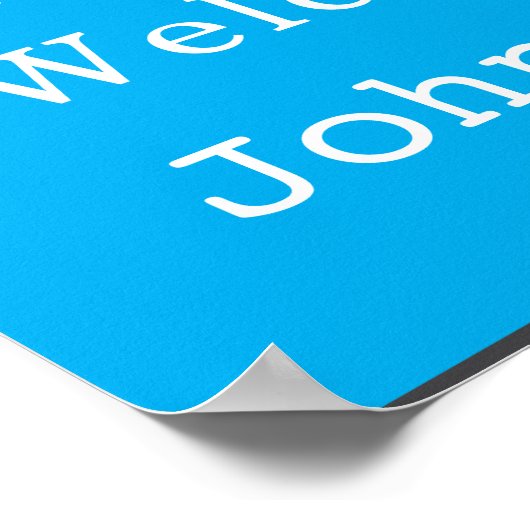 Baby Jongen Pasgeboren Foto Geboorte Aankondiging Poster (Hoek)