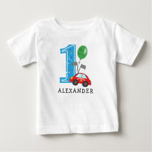 Baby jongen race auto 1e verjaardag T-shirt